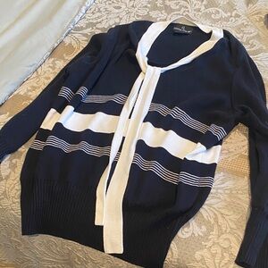 Carole Little Black and White Striped Sweater size 1X